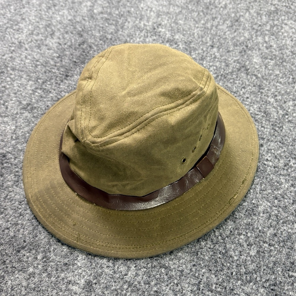 Vintage Filson Tin Cloth Packer Hat Fedora Waxed Canvas Medium Brown Tan USA